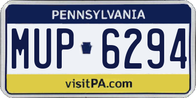 PA license plate MUP6294