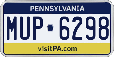 PA license plate MUP6298
