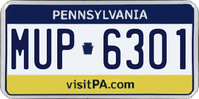 PA license plate MUP6301