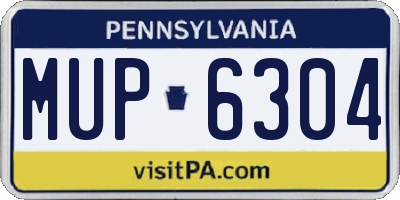PA license plate MUP6304