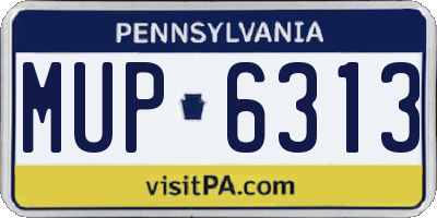 PA license plate MUP6313