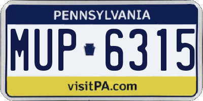 PA license plate MUP6315