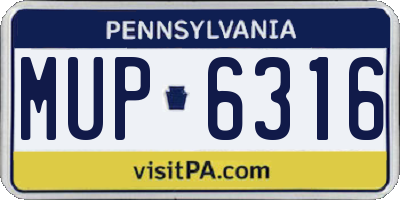PA license plate MUP6316