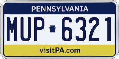 PA license plate MUP6321