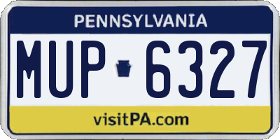 PA license plate MUP6327