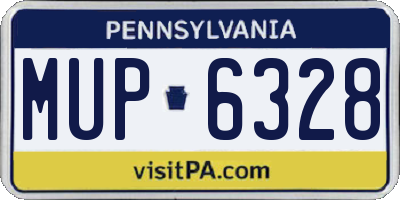 PA license plate MUP6328