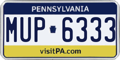 PA license plate MUP6333