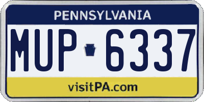 PA license plate MUP6337