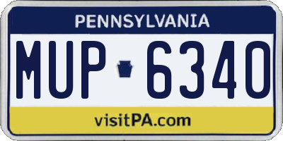 PA license plate MUP6340