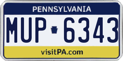 PA license plate MUP6343