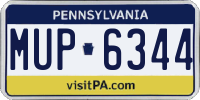 PA license plate MUP6344