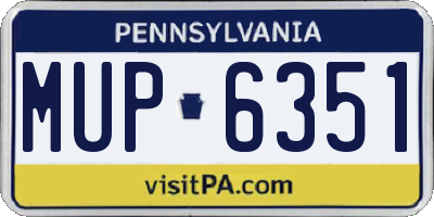 PA license plate MUP6351