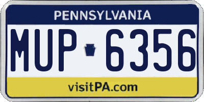 PA license plate MUP6356