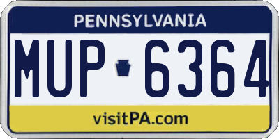 PA license plate MUP6364