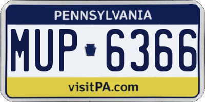 PA license plate MUP6366