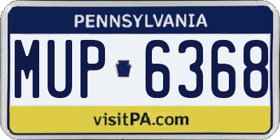 PA license plate MUP6368