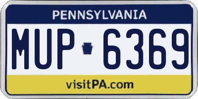 PA license plate MUP6369