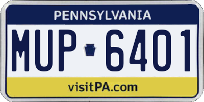 PA license plate MUP6401