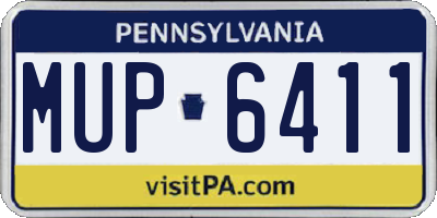 PA license plate MUP6411