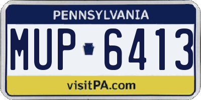 PA license plate MUP6413