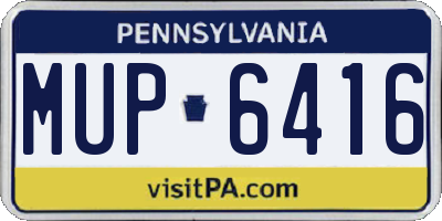 PA license plate MUP6416