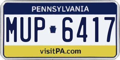 PA license plate MUP6417