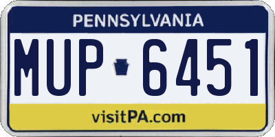 PA license plate MUP6451
