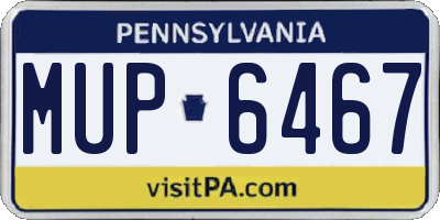 PA license plate MUP6467