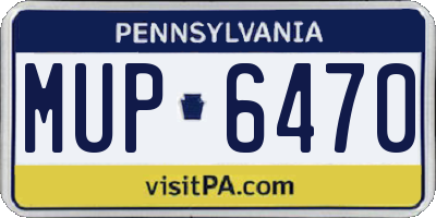 PA license plate MUP6470