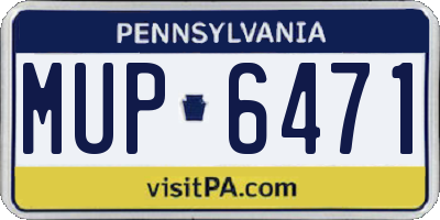 PA license plate MUP6471