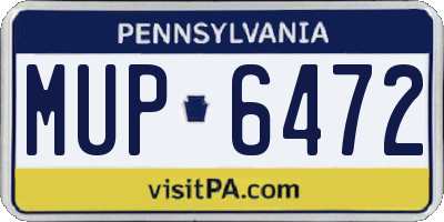 PA license plate MUP6472