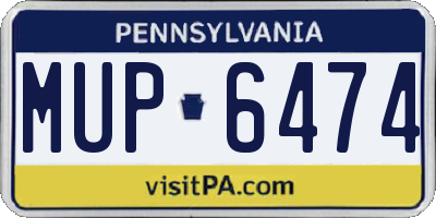 PA license plate MUP6474