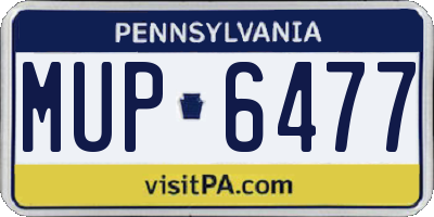 PA license plate MUP6477