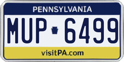 PA license plate MUP6499