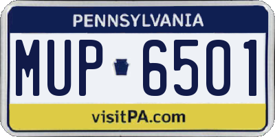 PA license plate MUP6501