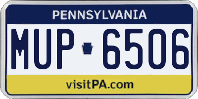 PA license plate MUP6506