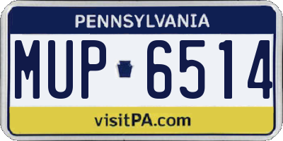 PA license plate MUP6514