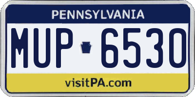 PA license plate MUP6530