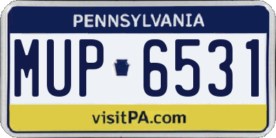 PA license plate MUP6531