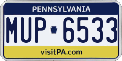 PA license plate MUP6533