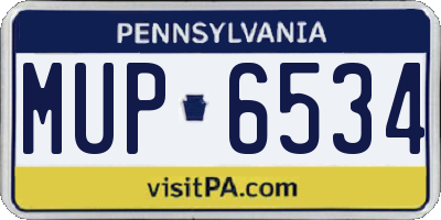 PA license plate MUP6534