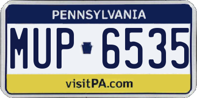 PA license plate MUP6535