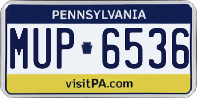 PA license plate MUP6536