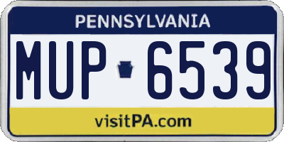 PA license plate MUP6539