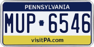 PA license plate MUP6546