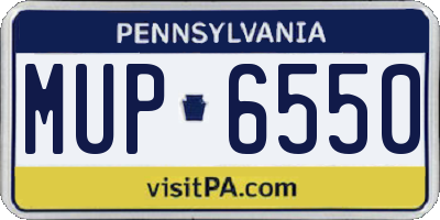 PA license plate MUP6550