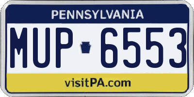 PA license plate MUP6553