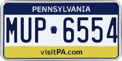 PA license plate MUP6554