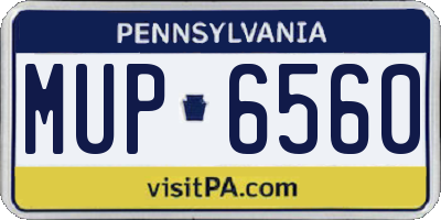 PA license plate MUP6560
