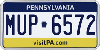 PA license plate MUP6572